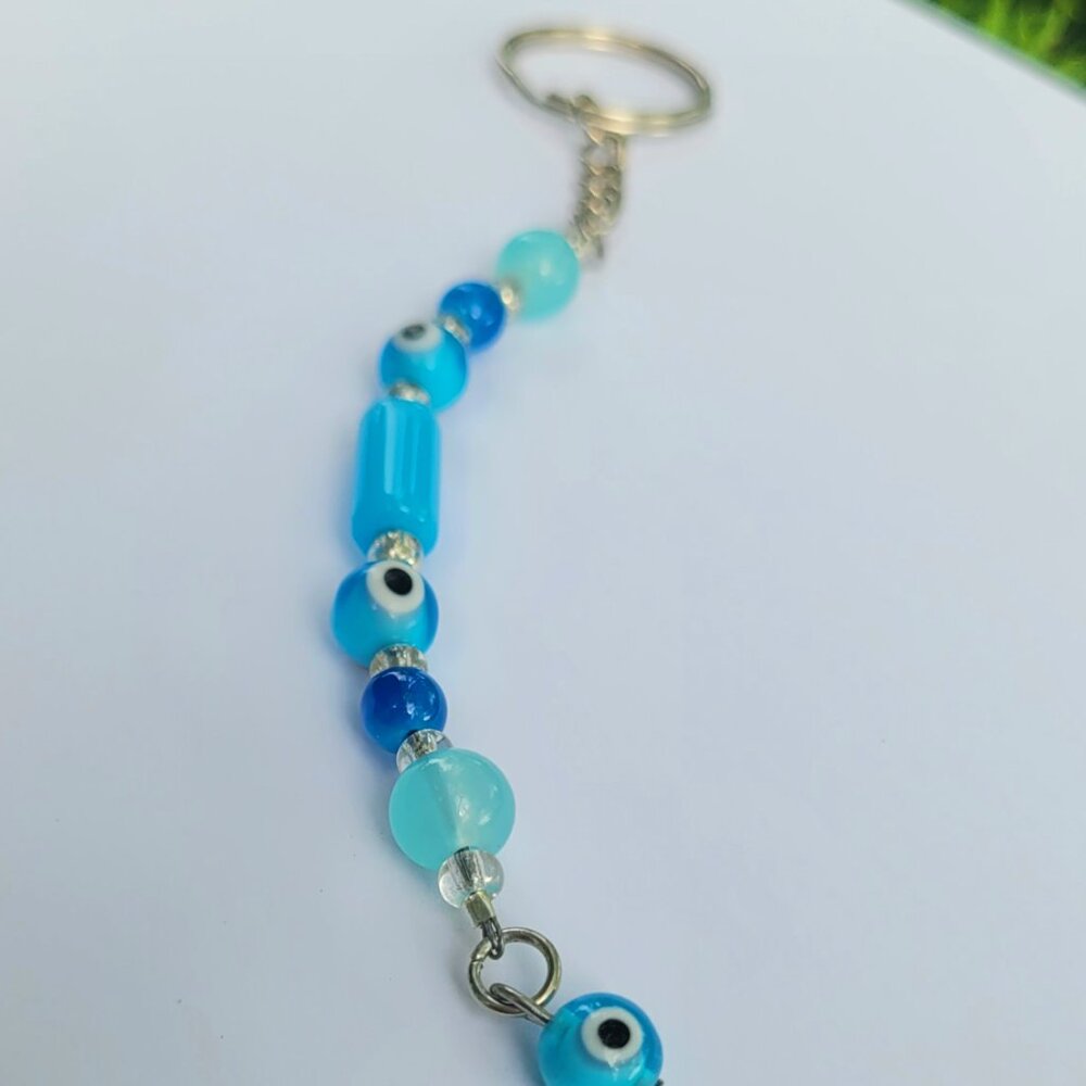 Blue Evil Eye Keychain - Handmade - Picture 3 of 9